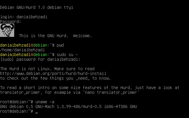 GNU HURD as Desktop